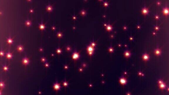 神奇的移动星星闪耀明亮的光在抽象的紫色空间-4K无缝循环运动背景动画