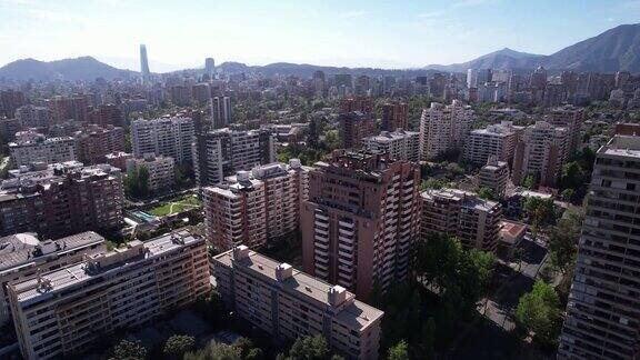 鸟瞰图智利首都圣地亚哥南美洲4K分辨率