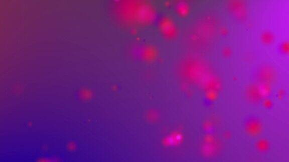 4k红色光束散景漂浮在彩色紫色渐变背景运动用散景视频制作的动态粒子在空中旋转的循环3d动画