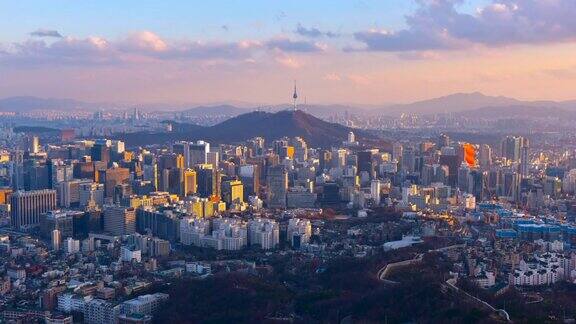 韩国首尔城市的时间流逝