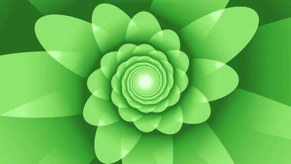 淡绿色花卉形状与圆形的叶子循环动画背景