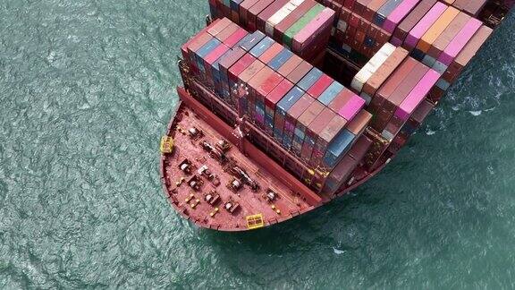 环球运输货物的海上集装箱船