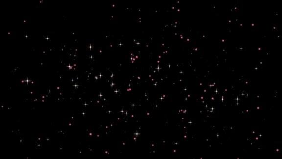 可循环闪闪发光的粉红色星粒子背景4k