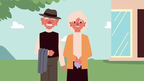 爷爷奶奶在营地动画中扮演一对夫妻