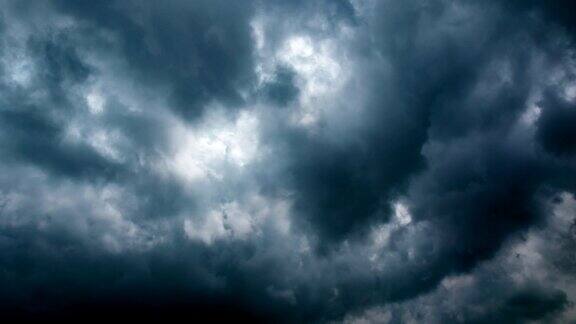 黑风暴云移动在天空-时间流逝