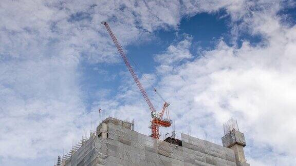 建筑和建筑工地在市中心时间流逝运动