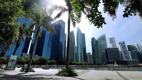 新加坡的滨海湾和摩天大楼