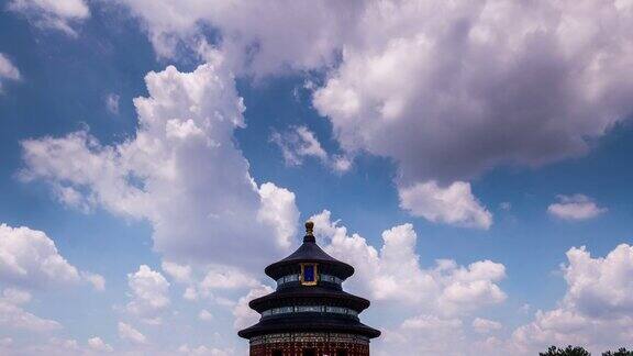 中国北京的云景和天坛的祈年宫