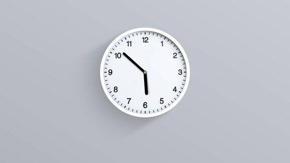 时钟时间推移快速移动白色背景时间从早上12点到晚上12点跑得很快时钟过了12个小时Loopable