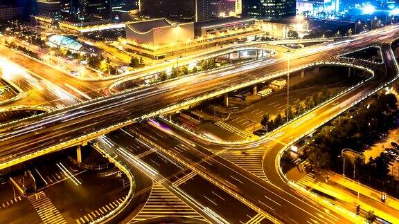 现代城市的和成都的交通夜景时光流逝