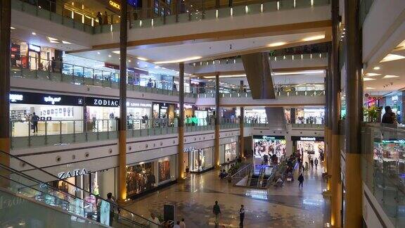 班加罗尔市著名商场主厅室内全景4k印度