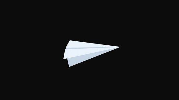 4K3D纸飞机飞行循环动画侧视图