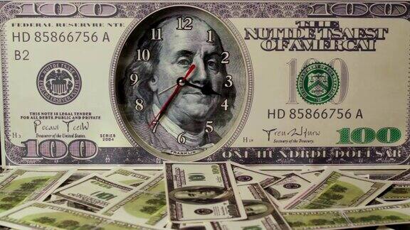 美元在百元美钞的背景下下跌美元
