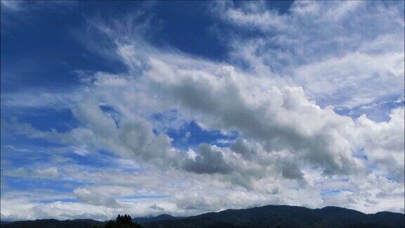 青空　タイムラプス　流れる雲