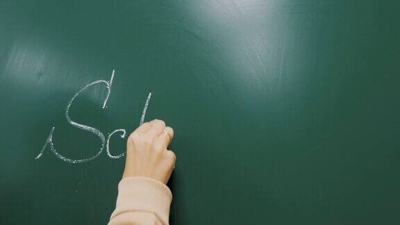 老师在教室的黑板上写字