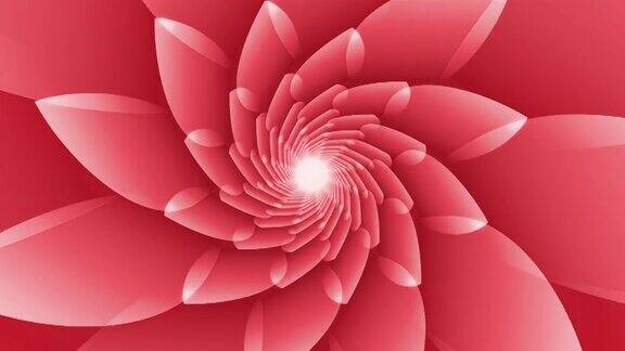 浅红色的花形状与尖锐的角度叶环动画背景