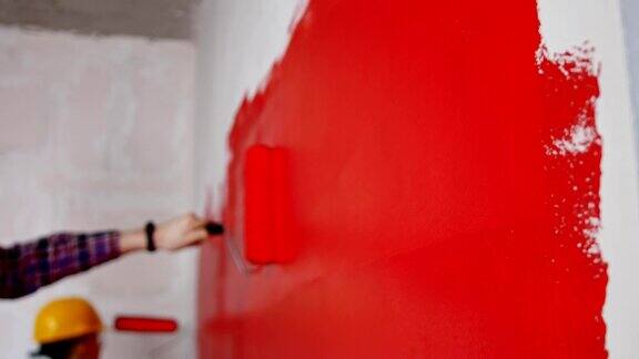 公寓装修-覆盖透明墙在红色