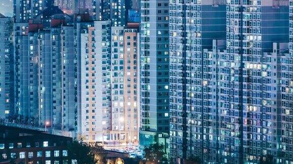 中国北京夜间住宅区