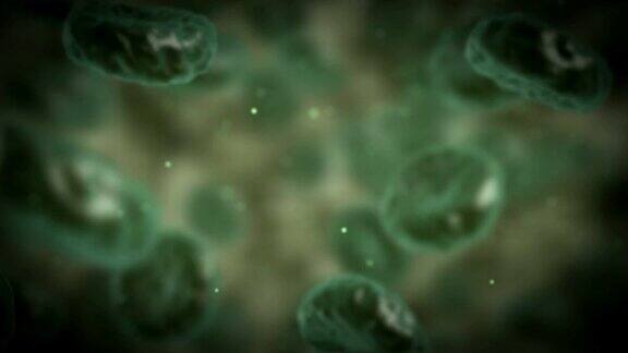 绿色疾病血细胞在血管或动脉中流动3d渲染高清镜头医疗保健和医疗理念
