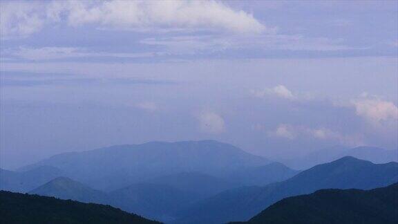 时间流逝美丽的山景和天空景观在永川