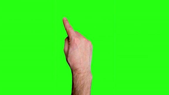 绿色屏幕上有很多触摸屏手势高清