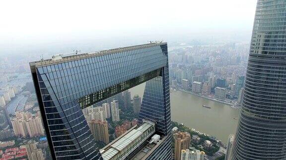 陆家嘴商业中心鸟瞰图上海中国