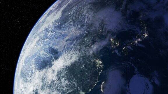 行星地球的卫星视图循环时间流逝