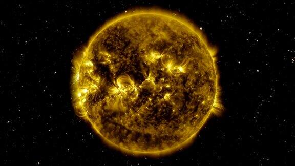 在太阳中闪光在星系中旋转这张照片的元素是由美国宇航局提供的