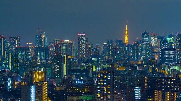 东京夜景的时间流逝日本