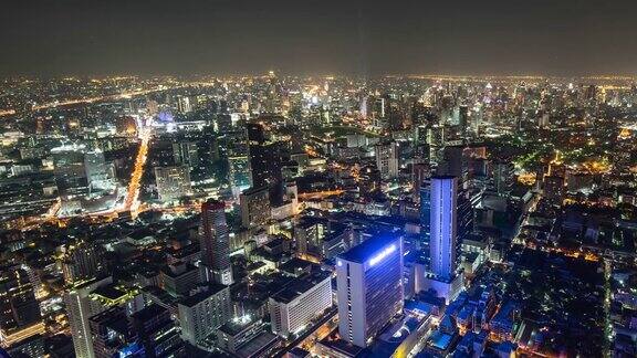 泰国曼谷城市夜景延时摄影