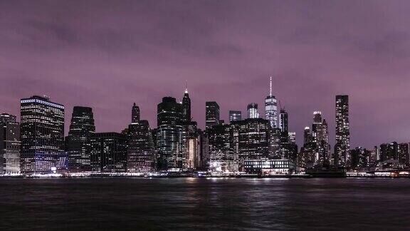 ZI曼哈顿市中心纽约的夜景