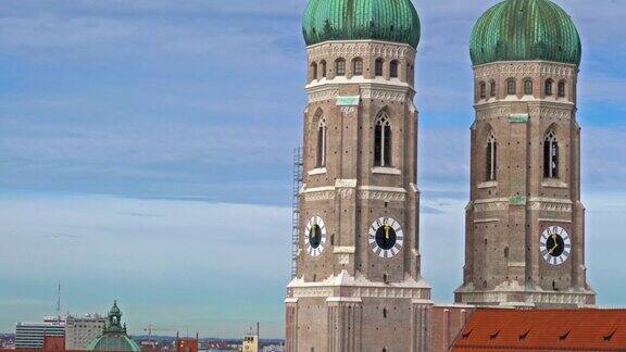 德国慕尼黑市圣母大教堂鸟瞰图