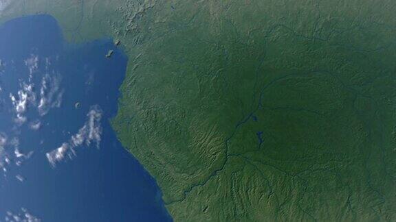 与刚果共和国接壤的地球