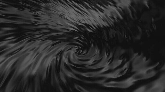 旋转黑色抽象机油漩涡或用过的发动机机油抽象背景动画无缝循环