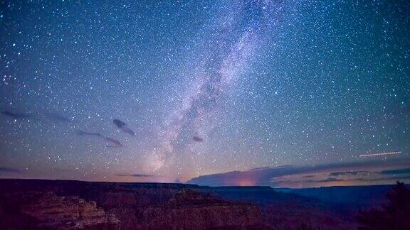 时间流逝-大峡谷上空的银河系星空