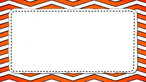 橙色条纹之字形白色矩形文本背景