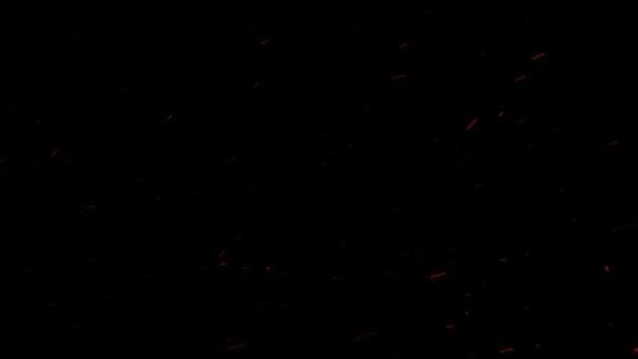摘要发光的红色闪烁粒子在黑暗的背景-4K无缝循环动画