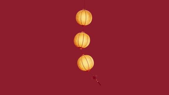 中国古代灯笼与alpha通道3d渲染