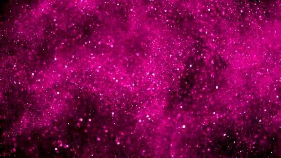 抽象紫粉紫粉爆炸粉尘颗粒背景与散景紫粉紫节日情人节事件爱情概念慢镜头
