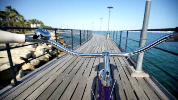 沿着海岸线骑自行车的观点