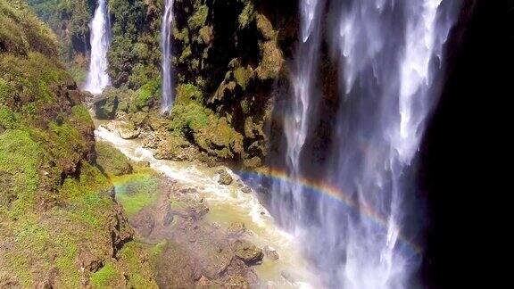 中国贵州马岭河峡谷瀑布航拍