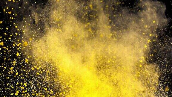 黄色粉末爆炸超级慢动作