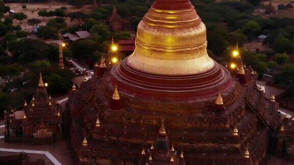 Dhammayangyi寺庙鸟瞰图蒲甘缅甸