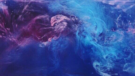 颜色蒸汽背景粉蓝色油漆混合水