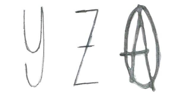动画速写式英文字母第二部分字母Q-Z数字0-9