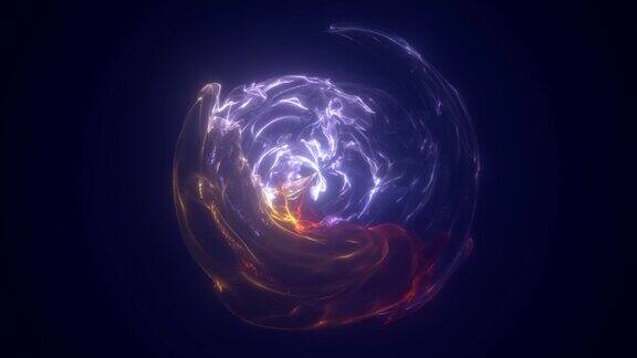 抽象的五彩能量球透明圆明亮发光神奇的抽象背景4k视频运动设计