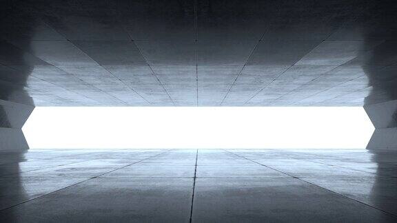 隧道尽头的光线未来的室内概念建筑