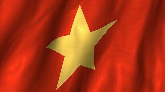 越南国旗飘扬环行