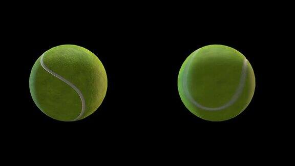 两个以不同速度旋转的网球