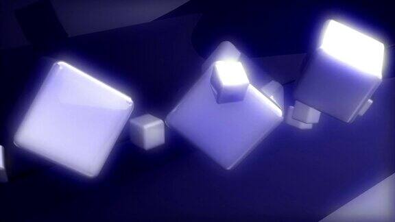 方块在空间中移动的抽象背景